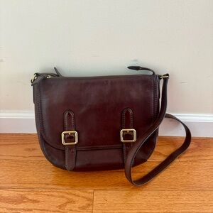 FRYE Claude Crossbody Leather Handbag in Chocolate Brown